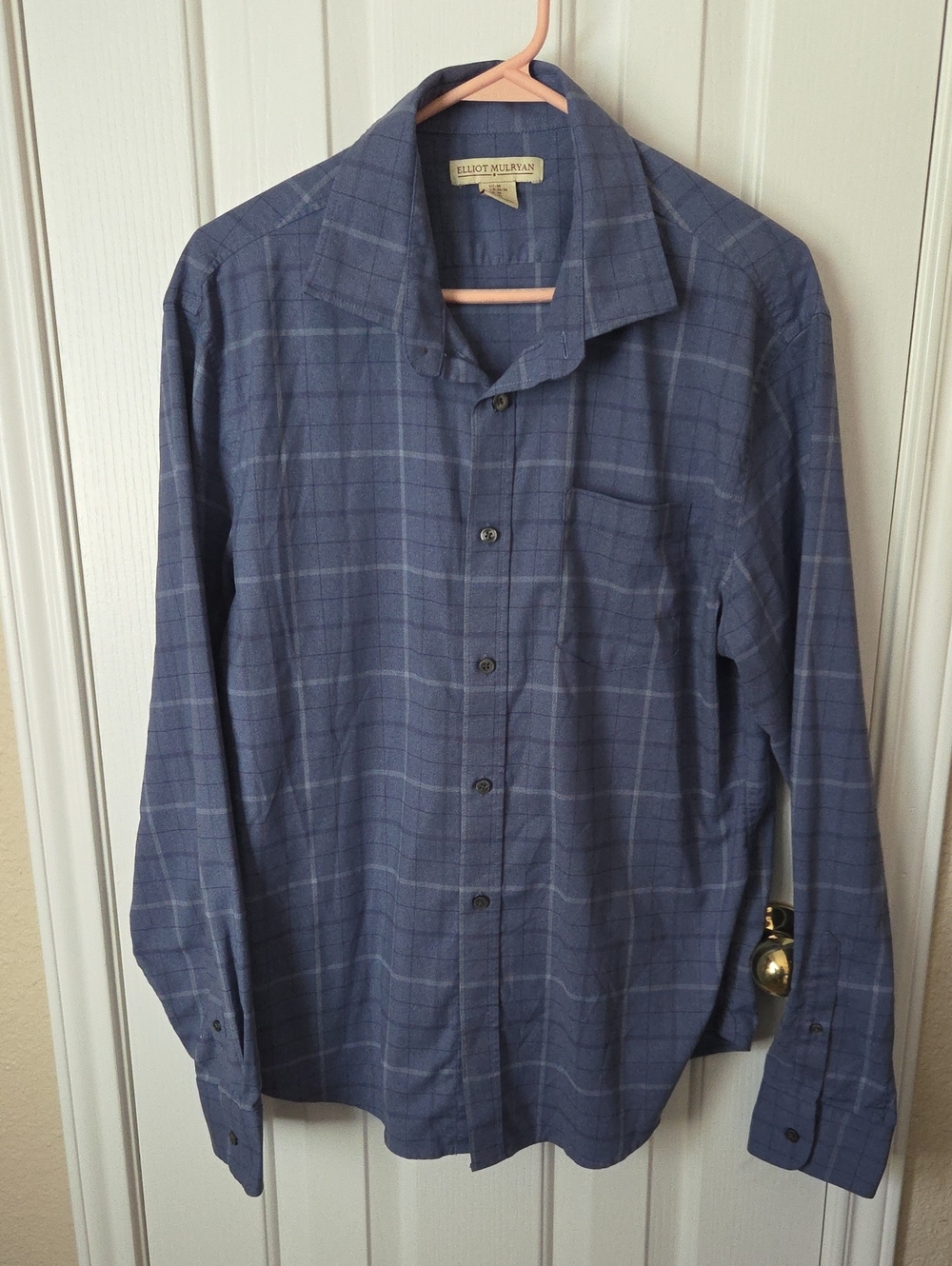 Men's Blue Plaid ELLIOT MULRYAN Button-Down Shirt